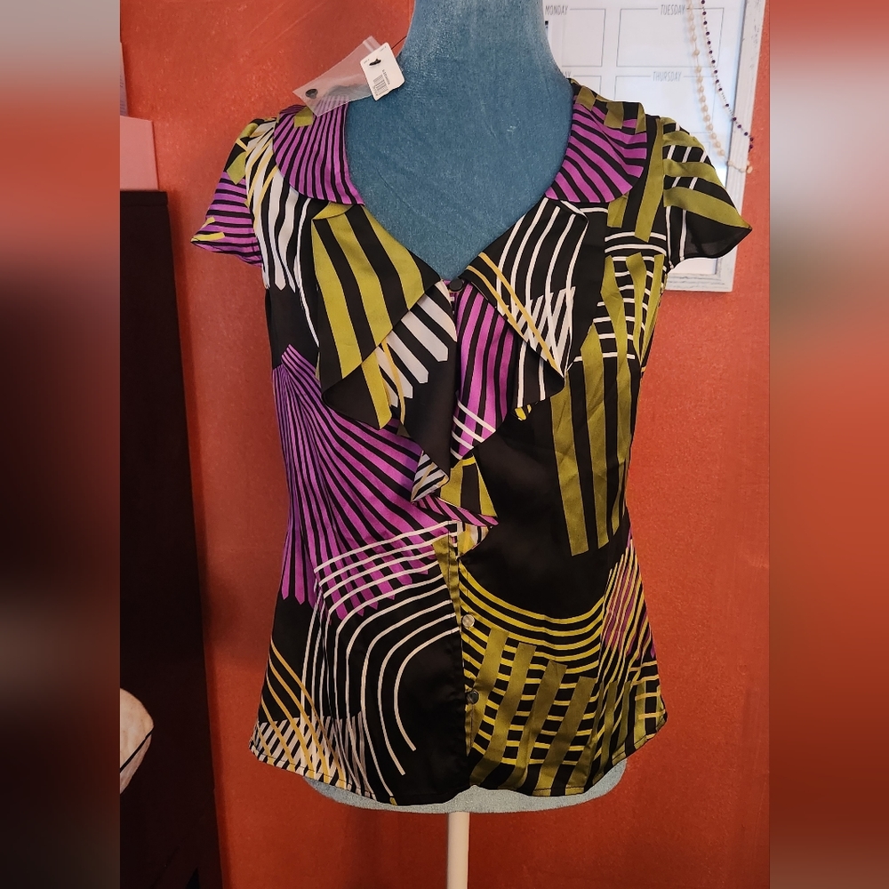 🆕️WORTHINGTON Multicolored sleeveless blouse size PS